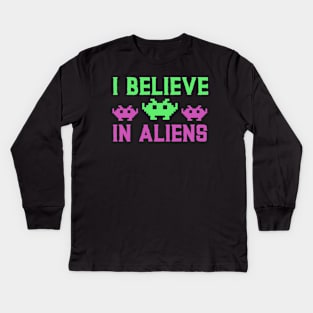 I Believe In Aliens Kids Long Sleeve T-Shirt